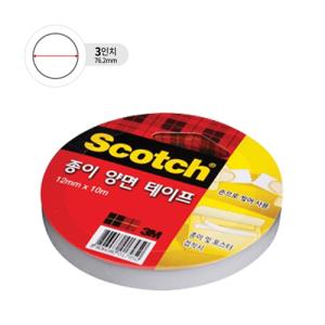 [3M] 1210 스카치종이양면테이프(12mm*10M/3인치)